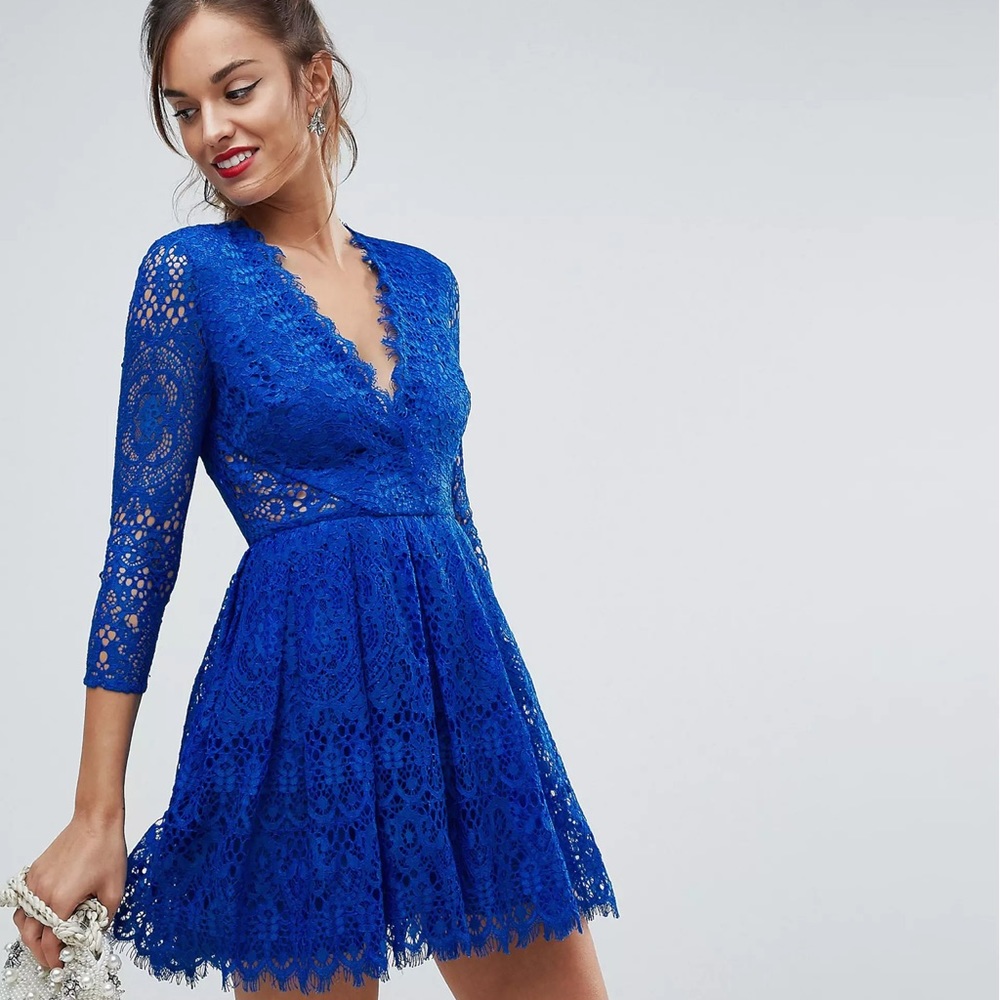 ASOS Long Sleeve Lace Mini Dress